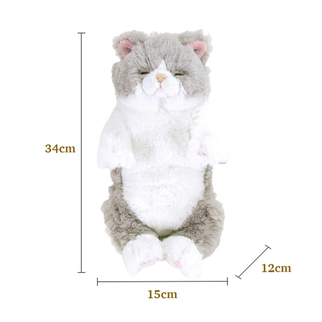 Gray Lap  Cat Sleeping Face Toy (Small)