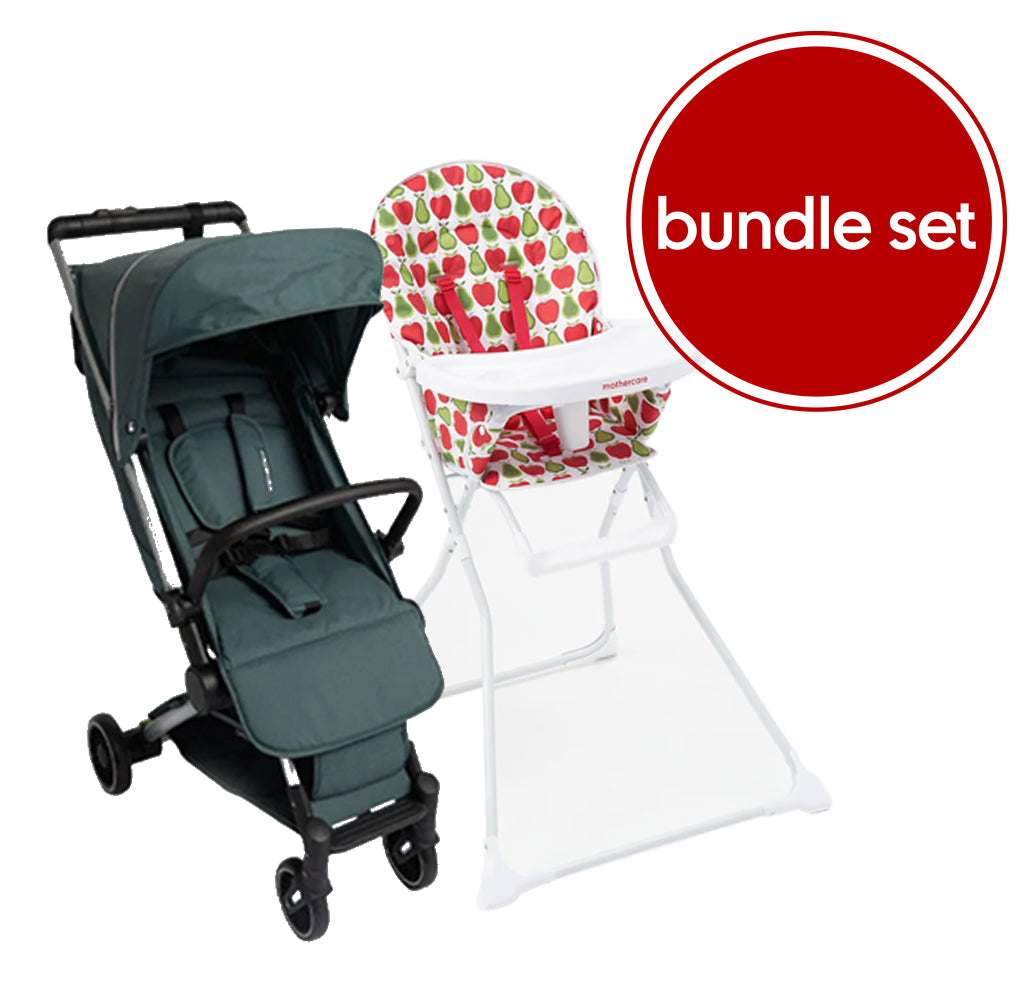 Compact Forest Stroller and Apple High Chair