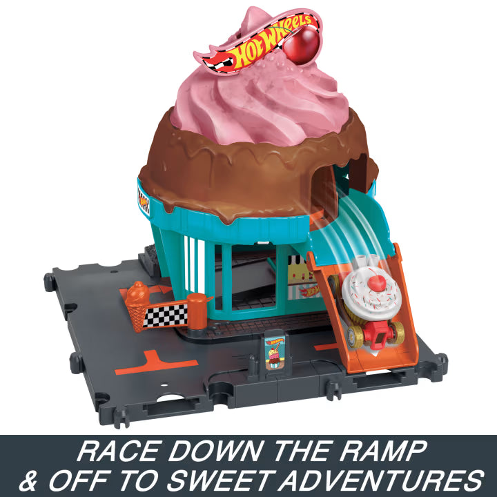 Hot Wheels City Downtown Ice Cream Swirl Playset