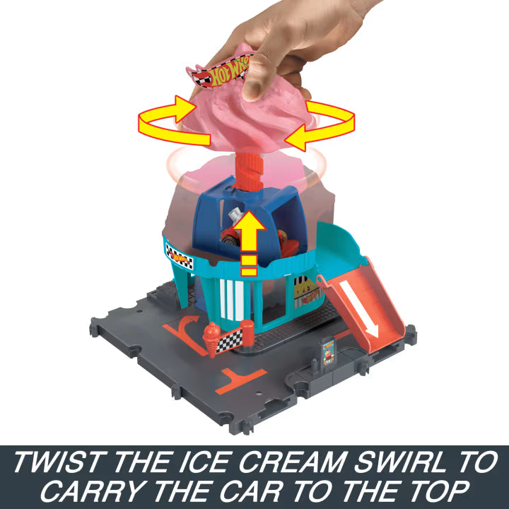 Hot Wheels City Downtown Ice Cream Swirl Playset