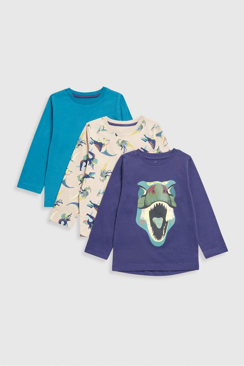 Dino Long-Sleeved T-Shirts - 3 Pack