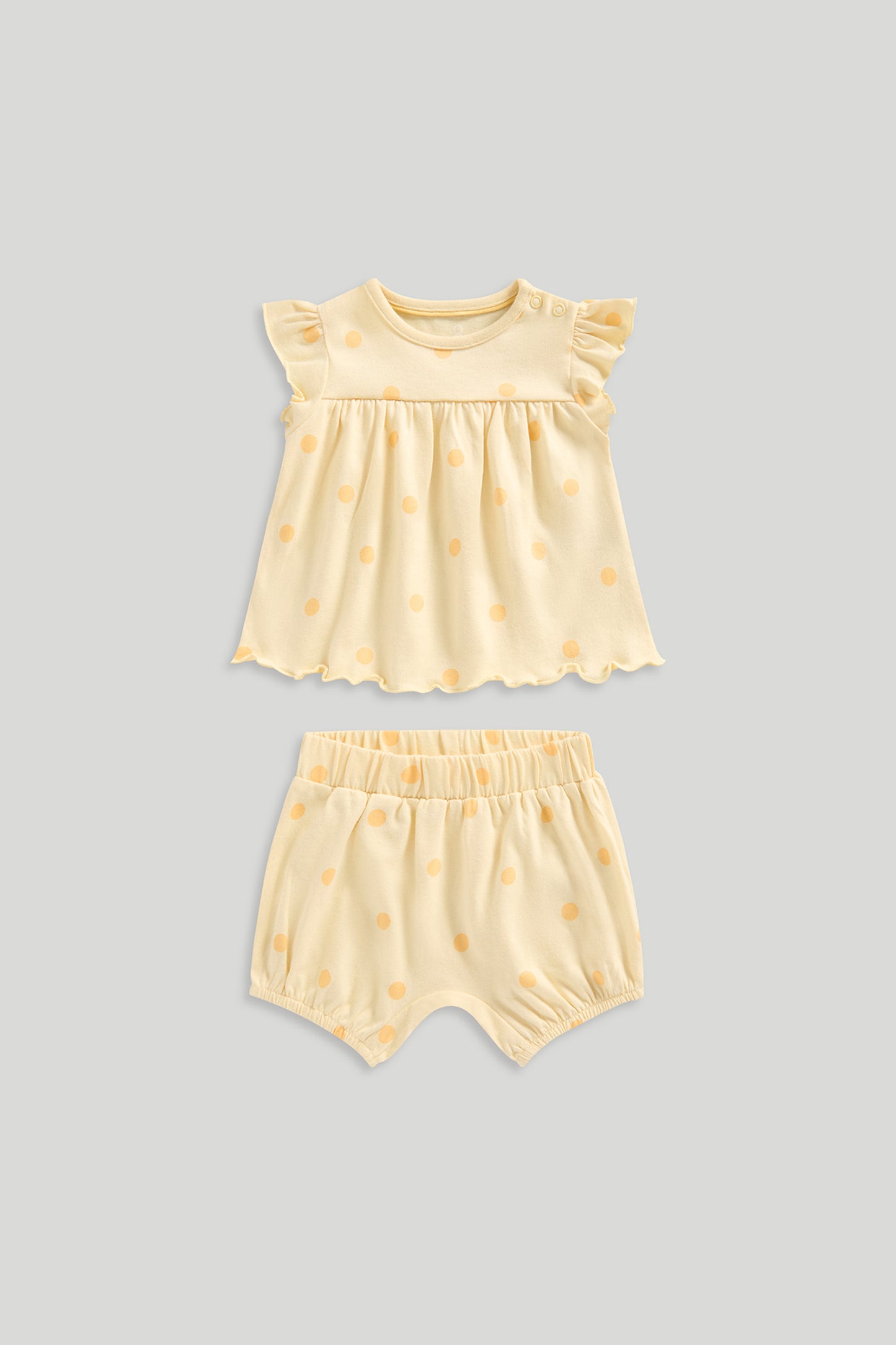 Newborn Girl Polka Dot Tee & Shorts Set