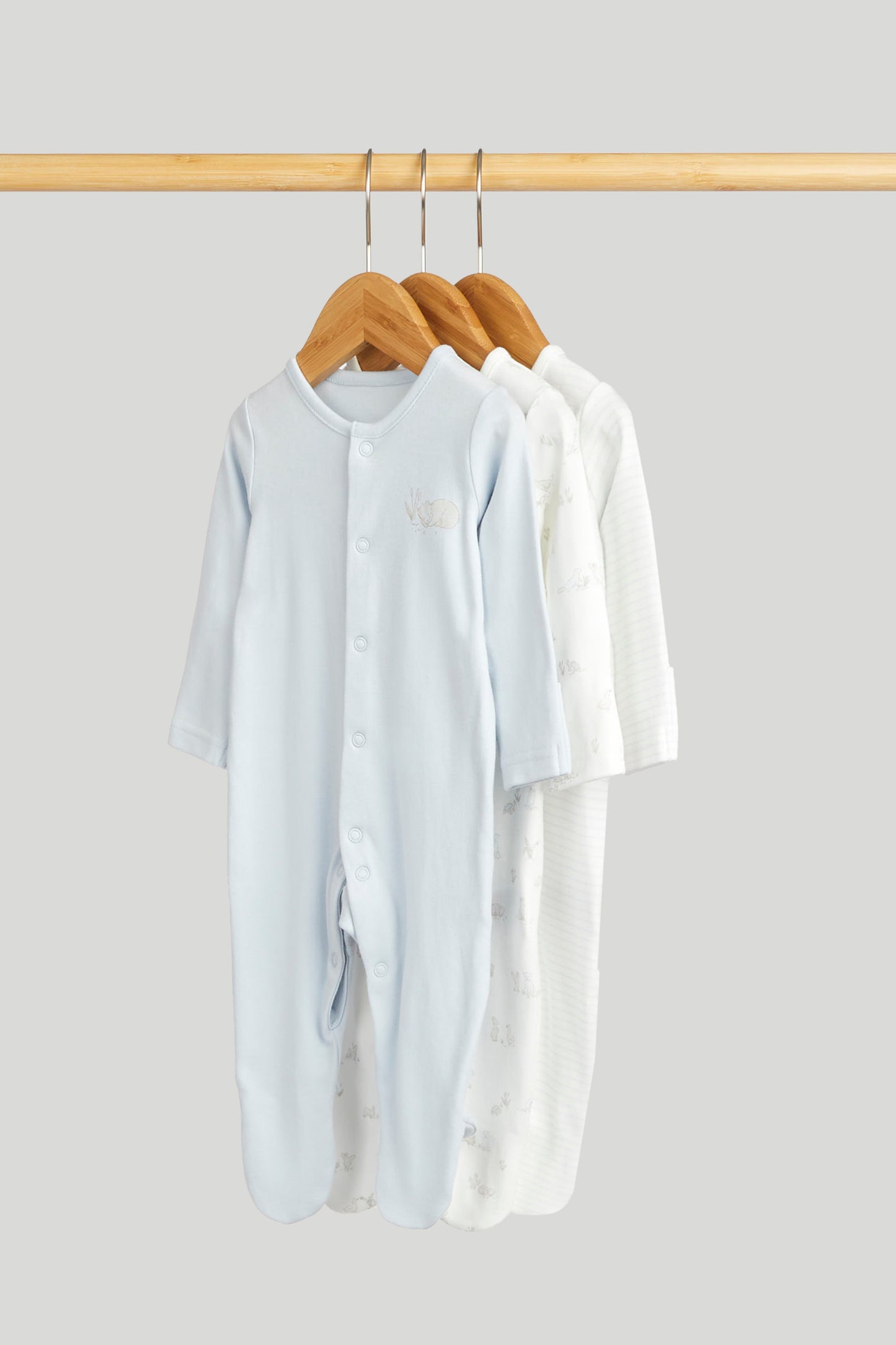 3 Pack My First Blue Sleepsuits