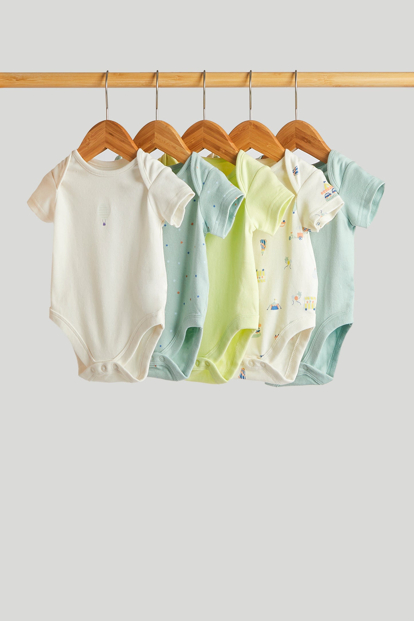 5 Pack Carnival Short-Sleeved Bodysuits