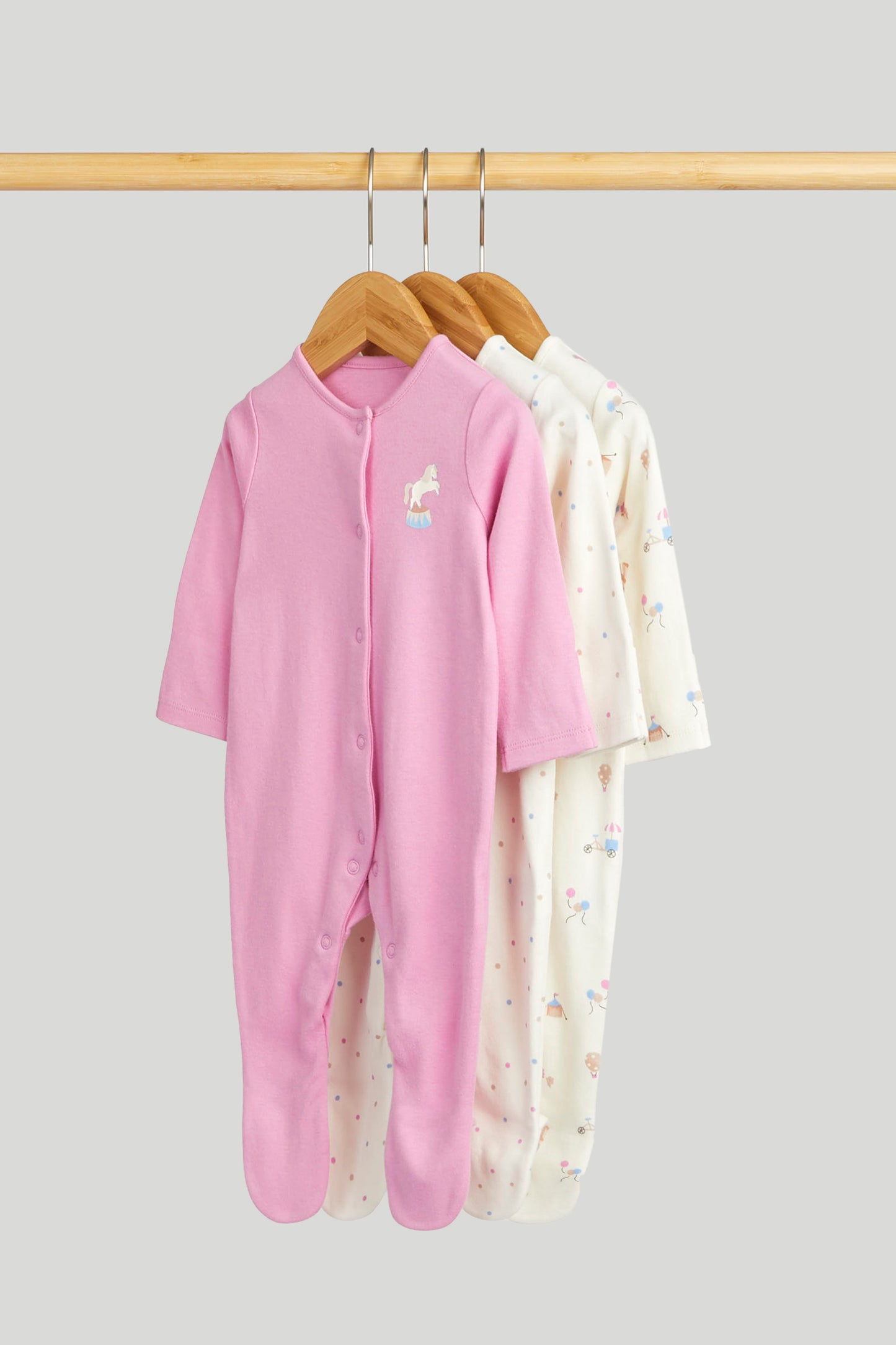 3 Pack Carnival Sleepsuits
