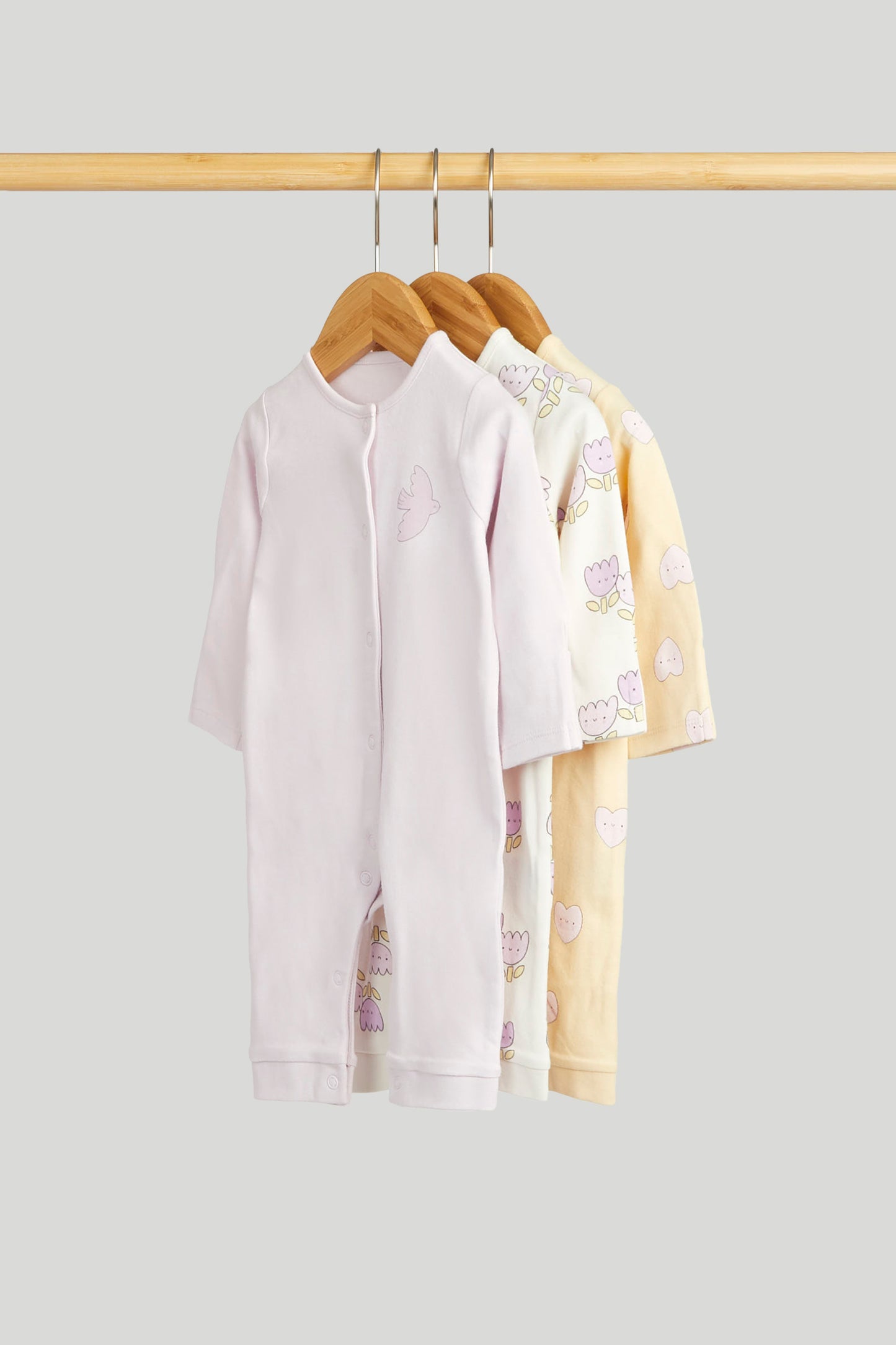 3 Pack Footless Sleepsuits