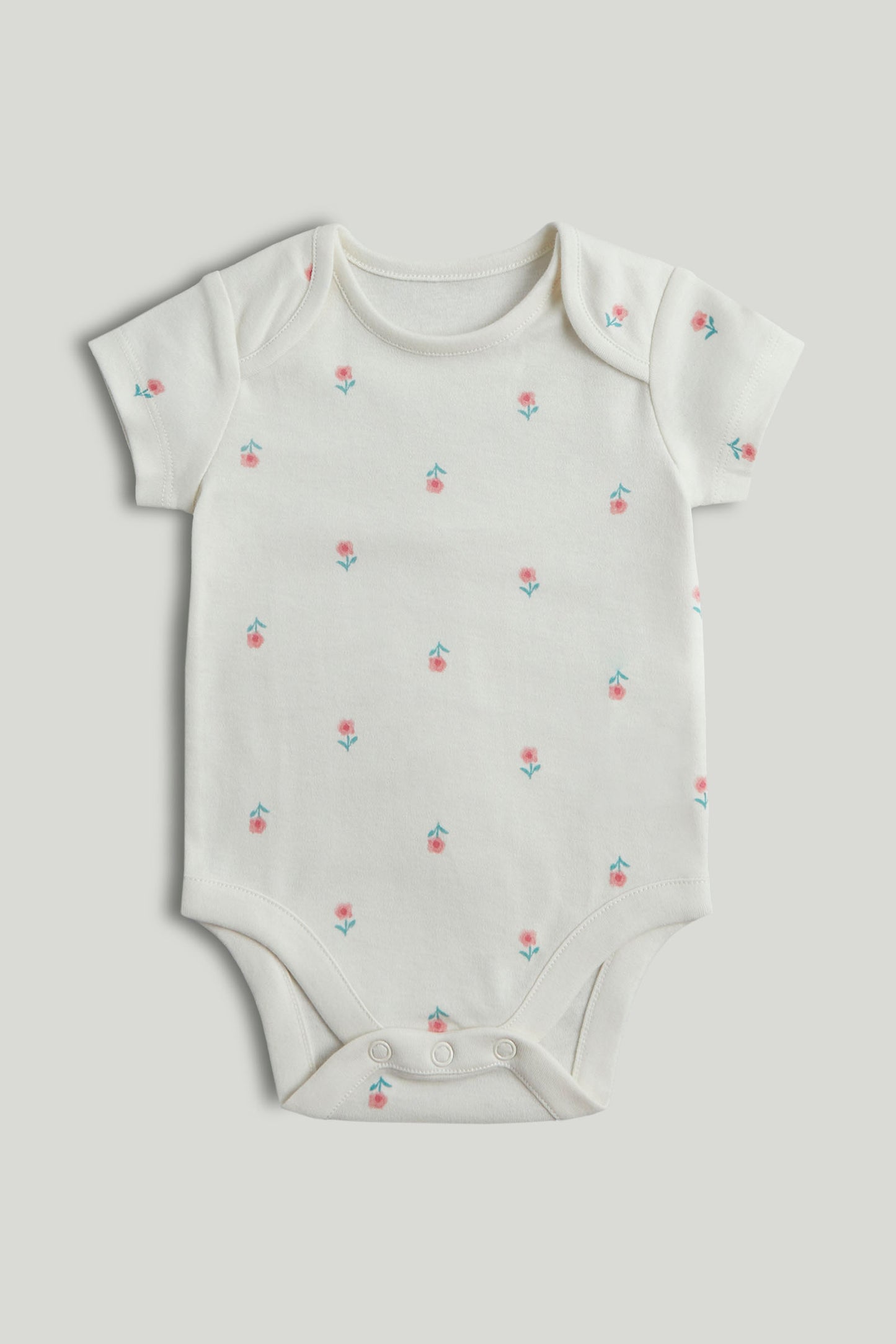 5 Pack Floral Short-Sleeved Bodysuits