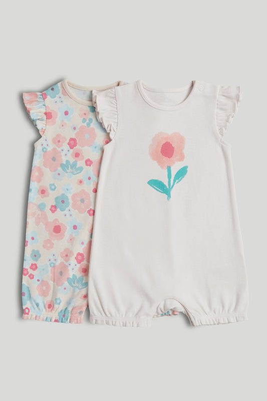 2 Pack Floral Rompers