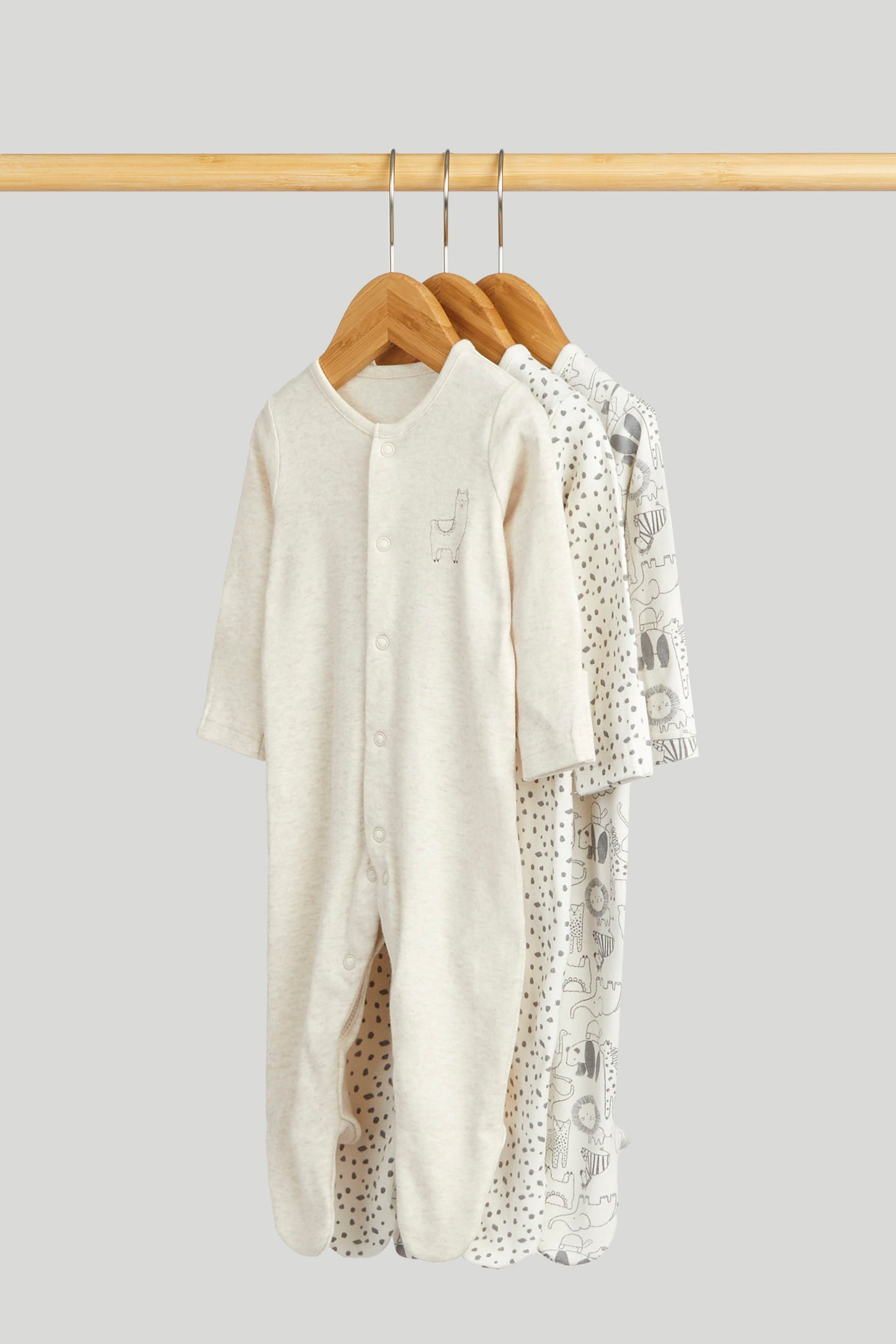 3 Pack Safari Sleepsuits