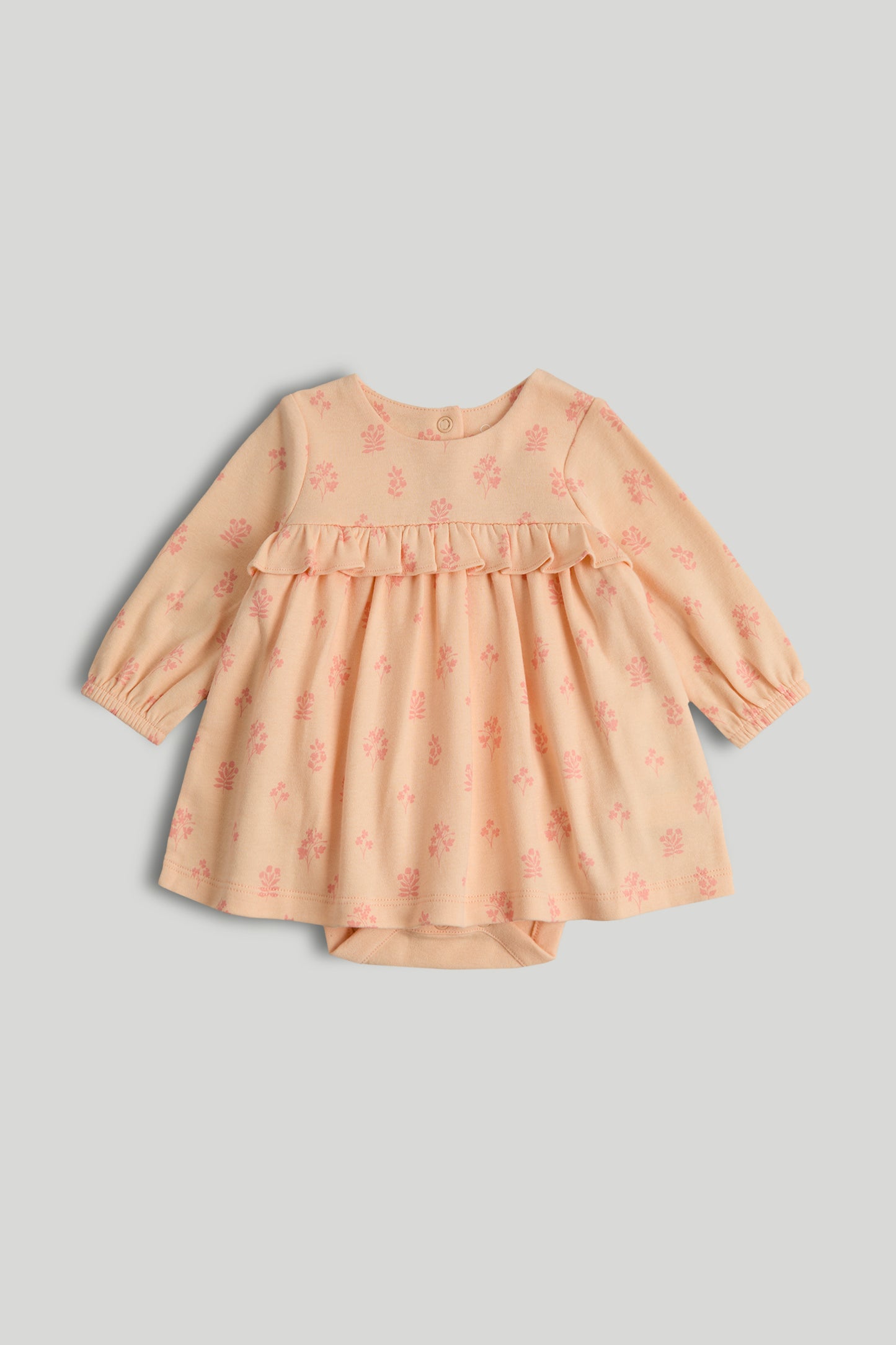 Peach Floral Romper Dress