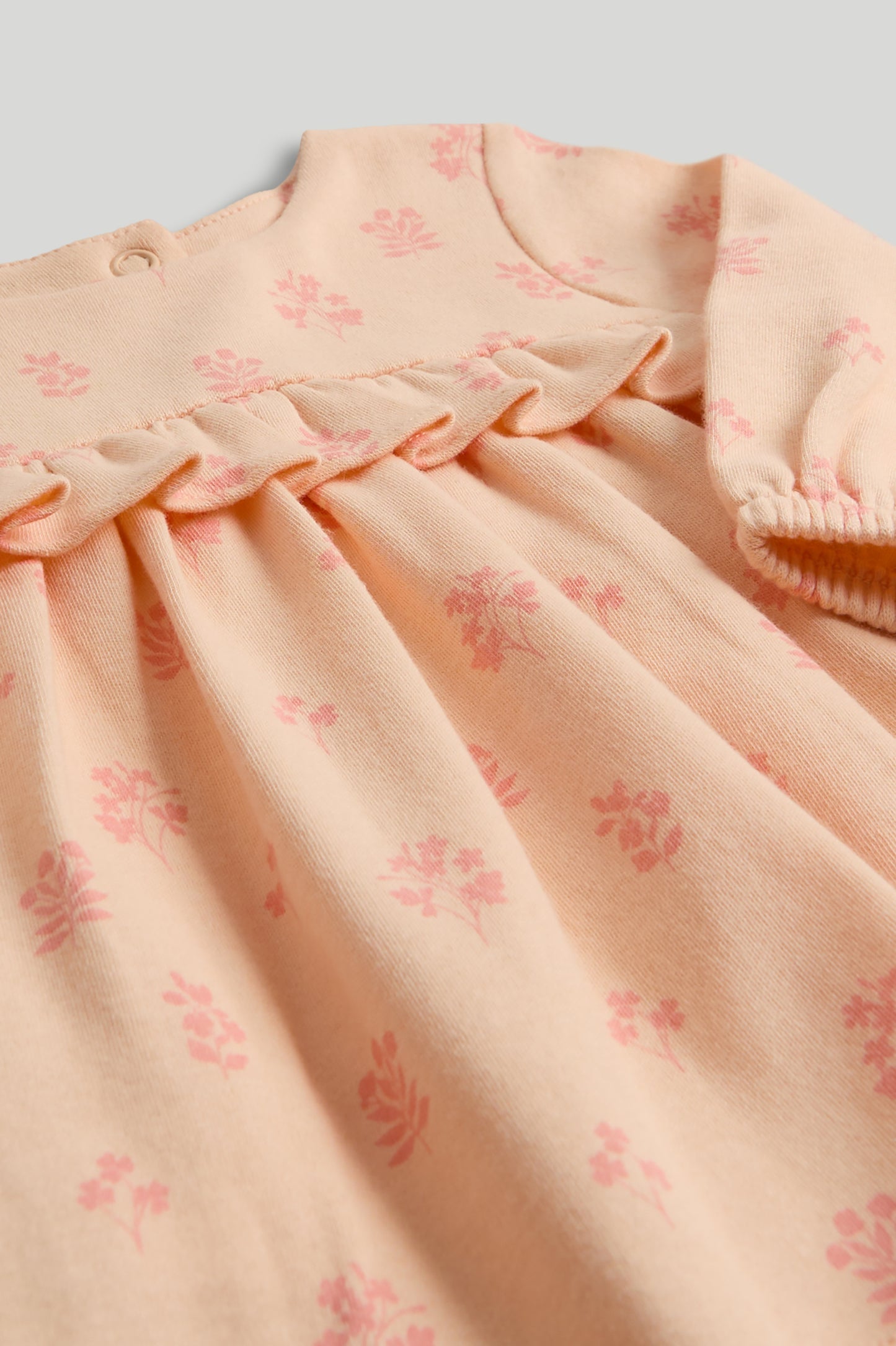Peach Floral Romper Dress