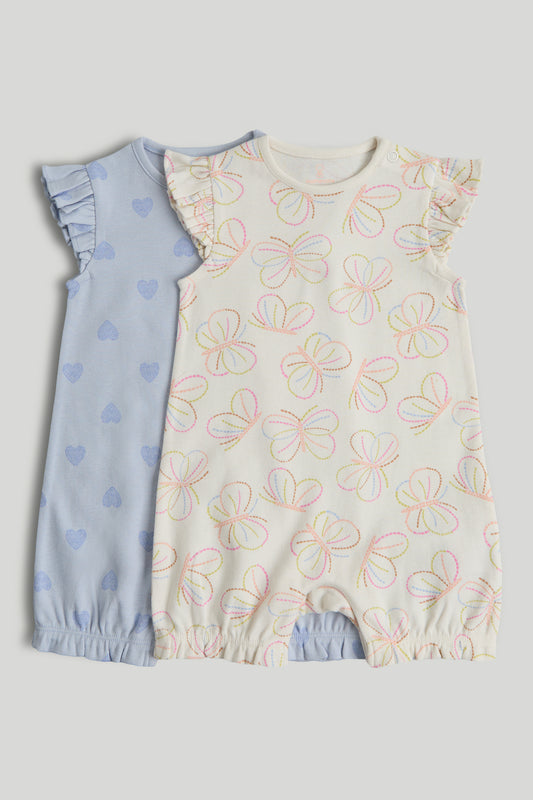 2 Pack Butterfly Rompers