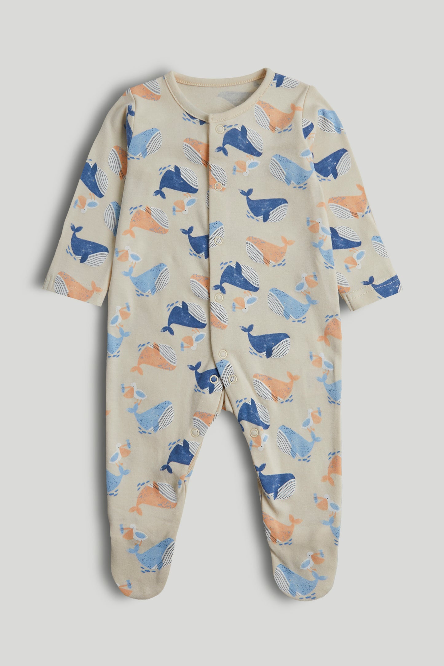 3 Pack Whale Sleepsuits