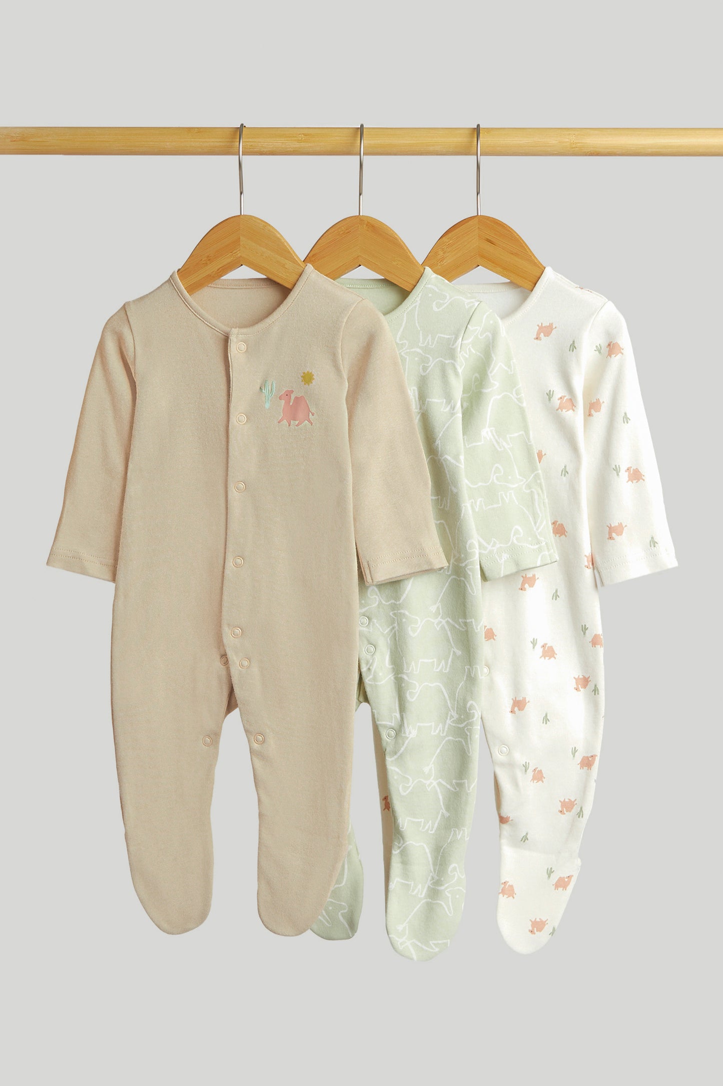 3 Pack Camel Sleepsuits