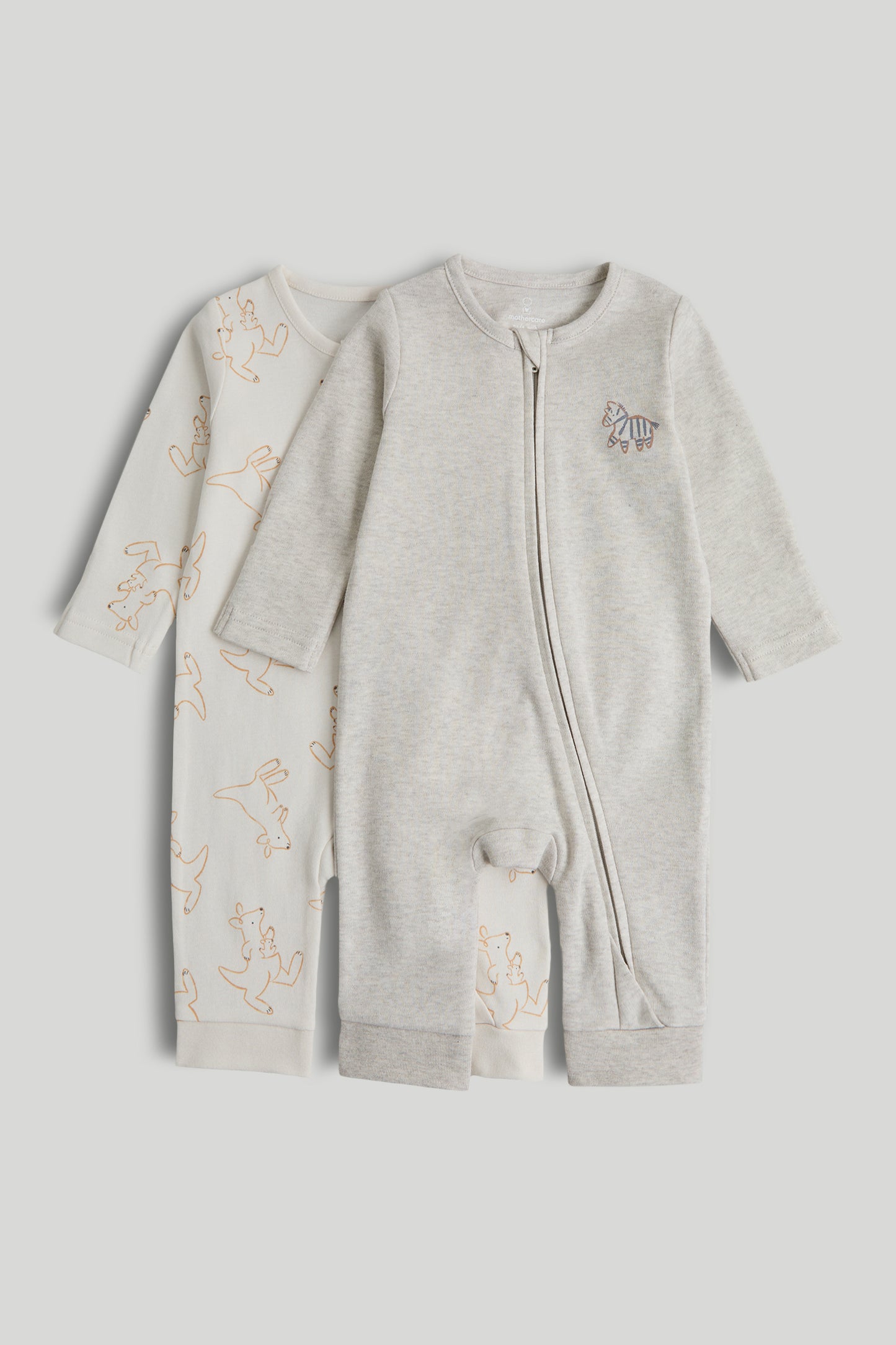 2 Pack Footless Zip-Up Sleepsuits