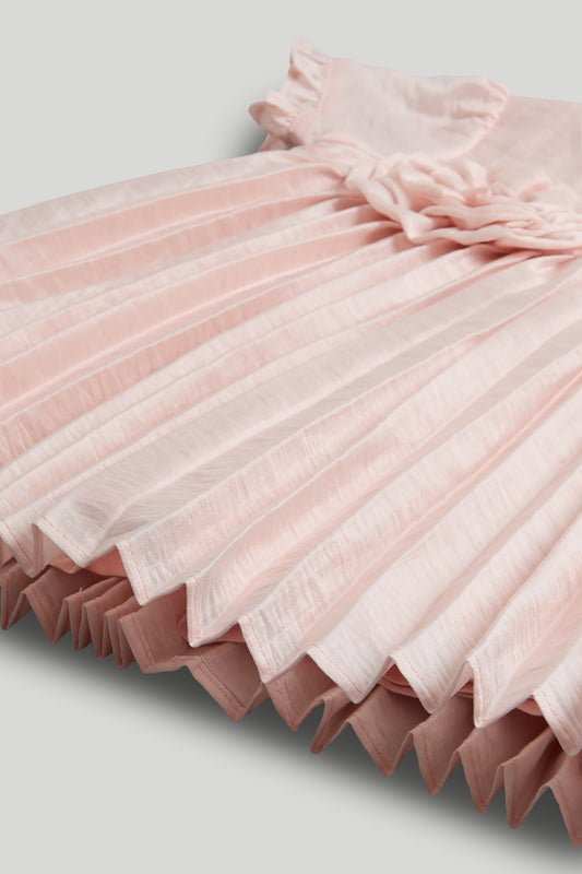 Pink Pleated Dress, Knickers And Headband Outfit
