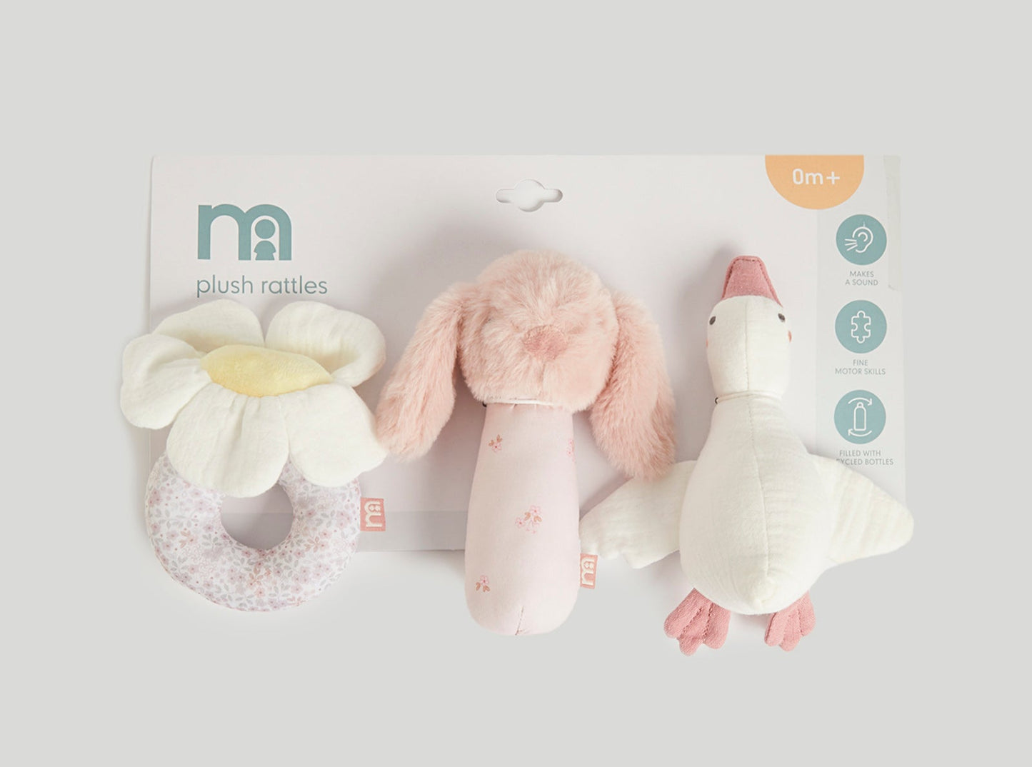 Girl Plush Rattles 3Pk