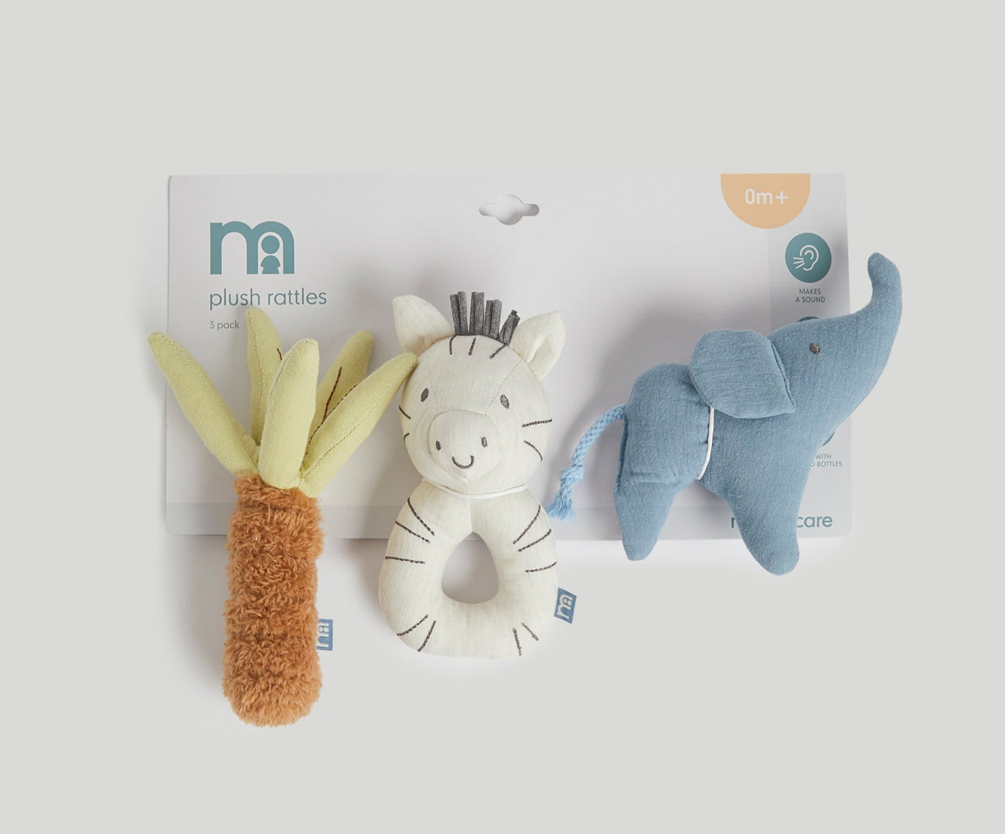 Boy Plush Rattles 3Pk