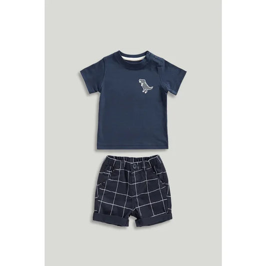 Mini Boys Clean Blues Everley Tee And Wovenshorts