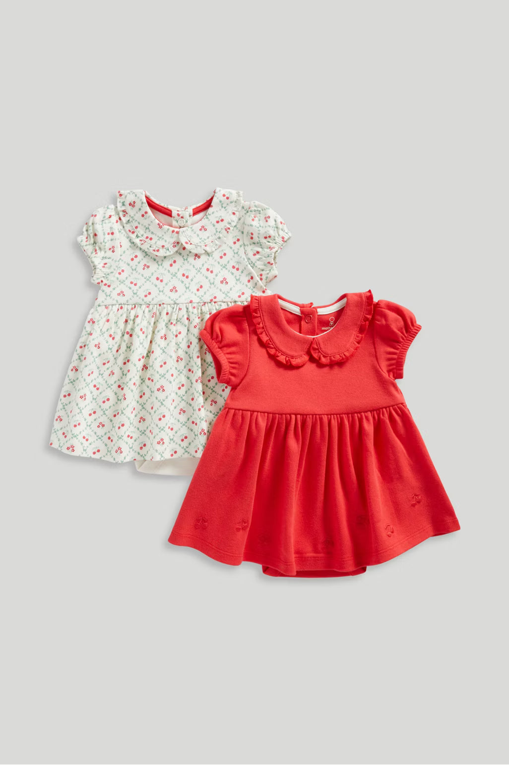 Newborn Girl Cherry Sweet 2Pk Romper Dress