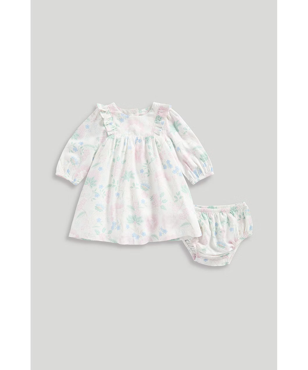 Newborn Girl Spring Blossom  Woven Dress And Knicker