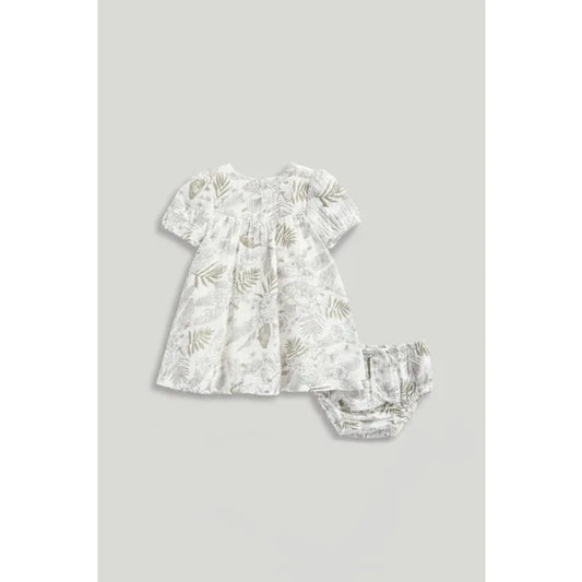 Newborn Girl Neutral Botanicals Dress