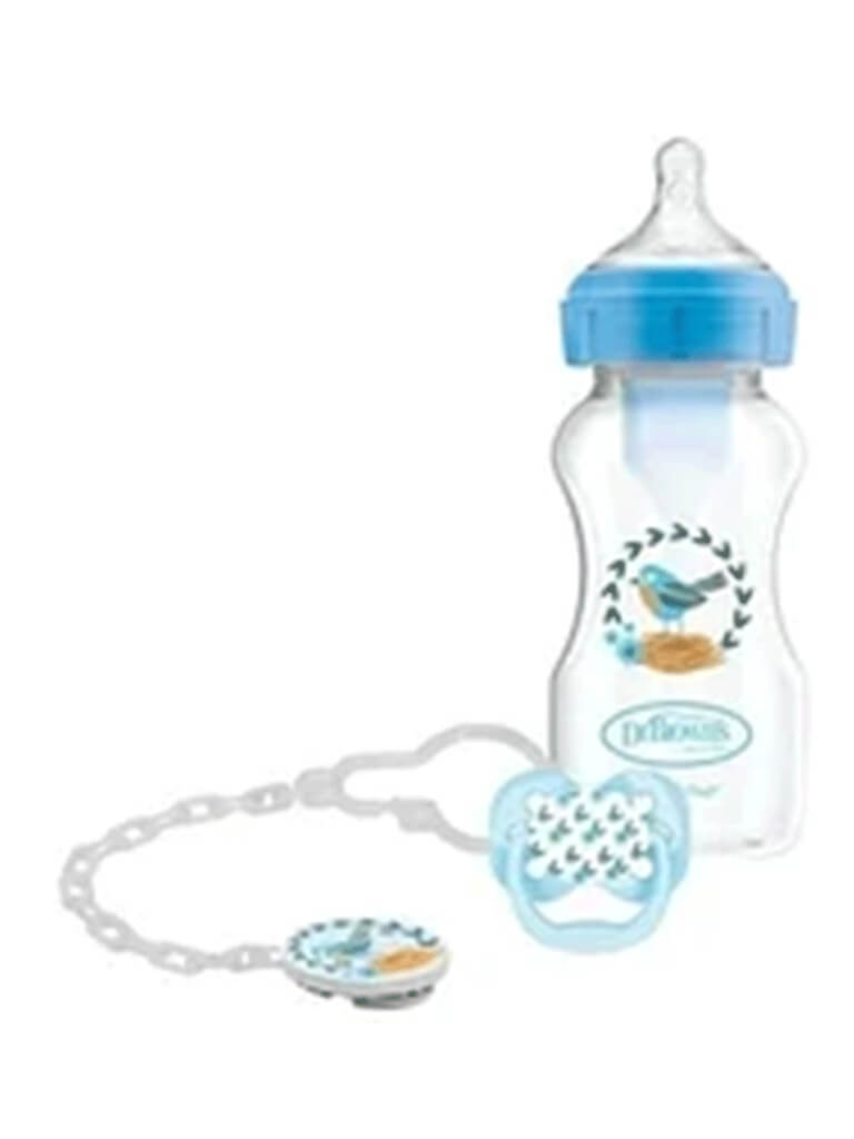 Dr Brown Pp Wide Neck Soother Gifft Set Blue